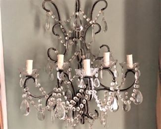 Pair of wall lighted sconces