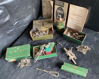 Singer Sewing Machine books and attachments