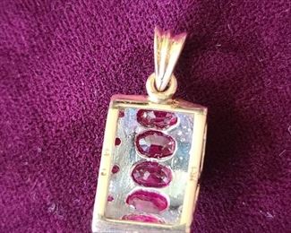 14k ruby and diamond pendent 4.6 gr. $240