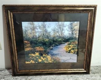 Step Into Autumn By Diane Romanello Print, Framed, Matted, Under Glass, 36.5" x 42.5"