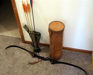 Mountaineer Hand Crafted 60" Recurve Bow, 51lb, Includes Vintage Leather Bow Case, And Kolpin Quiver With 4 Arrows