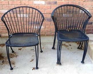 Metal Stacking Patio Chairs 32" x 18" x 17", Qty 5