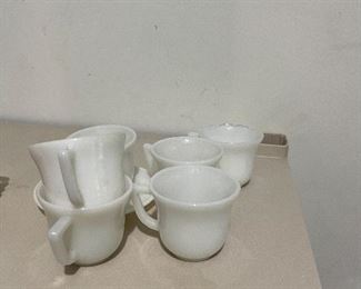 Demi milk glass cups