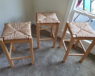 Rush Seat Bar Chairs