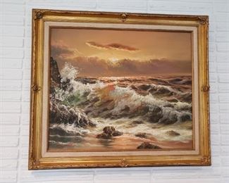 Original Ocean Scene Oil signed by Artist