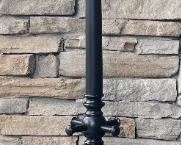 68" Black Wooden Coat Rack With Umbrella Stand Base 