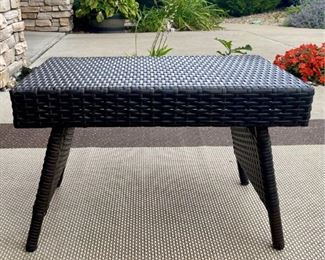 Black Outdoor Rattan Folding Table 