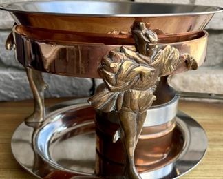 Legion Utensils Copper & Brass Cafe Diable Buffeware Sauce Bowl 
