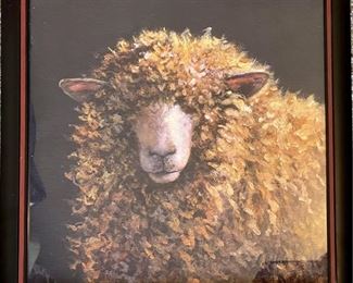 Princess Lul Lu Farmhouse Style Animal Sheep Portrait Painting Print Wall Art By Jerry Cable In Frame 