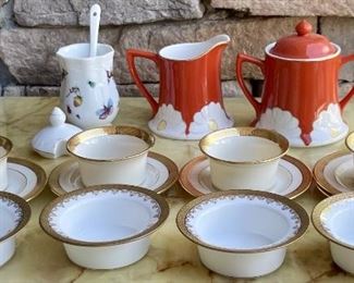 Collection Of Porcelain Including Marshall Field Lenox, Grace Cream & Sugar, & Butterfly Sugar 