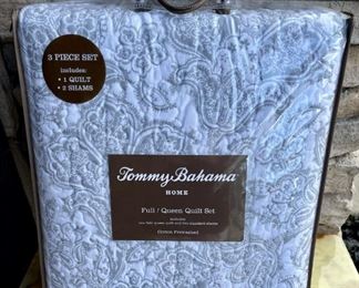 Tommy Bahama Home Full Queen Quilt Set New In Package (Quilt & 2 Standard Shams) 