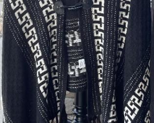 Black And White Poncho With Fringe By Timing Size S/M 100 Percent Acrylic 