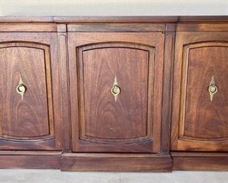 Solid Mahogany Drexel MCM Buffet With Central Drawer Space & Silverware Drawer 