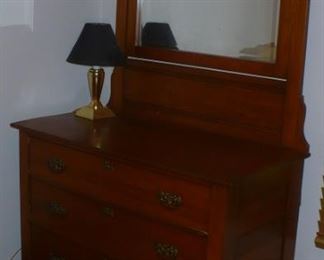 ANTIQUE DRESSER WITH MIRROR    very nice condition