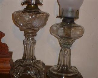 2  ANTIQUE KEROSENE LAMPS