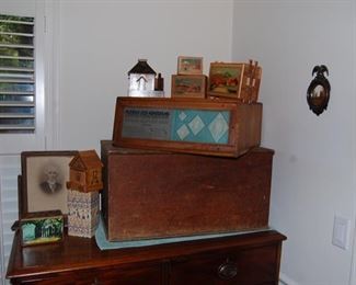 Ton of Magic-Trick boxes, Advertising cabinet and an old trunk