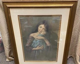 1978 Irene Spencer Mother Child Framed Art Signed Numbered
