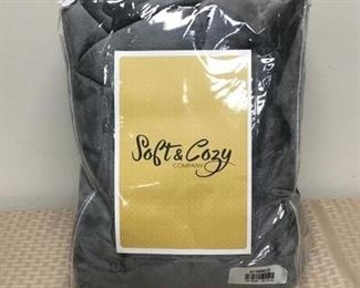 HSN Soft Cozy Grey Fleece Throw Blanket