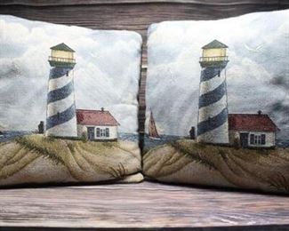 Identical Lighthouse Nautical Throw Pillows