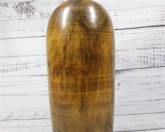 Large Carved Polished Wood Vase