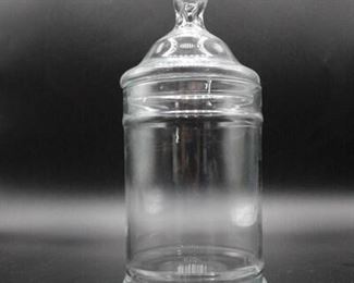 Lidded Clear Glass Apothecary Jar Canister