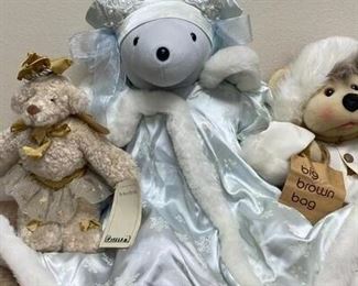 Lot of 3 Plush Stuffed Seasonal Holiday Bears