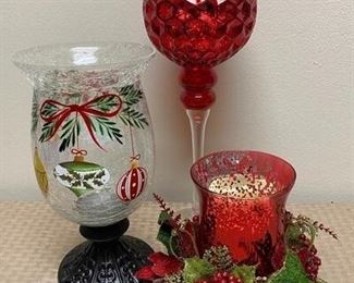 Miscellaneous Christmas Holiday Candle Holders Hurricane Lamp