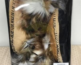 Natural Fox Faux Fur Bootie Slipper Shoes Size L Adrienne Landau