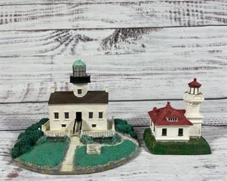 PNW Lighthouse and Old Point Loma Lighthouse Sculpture Figurine Set