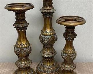 Set of 3 Pillar Style Candle Holders