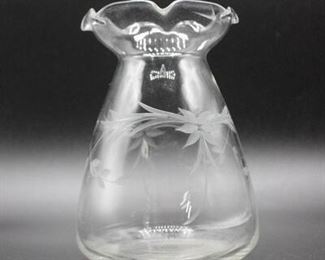 Small Etched Ruffle Edge Vase