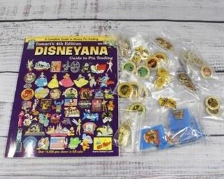 Vintage Collectible Disney Disneyland Collector Enamel Pin Book Lot