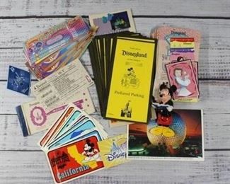 Vintage Disneyland Park Memorabilia Stickers Tickets and Postcards