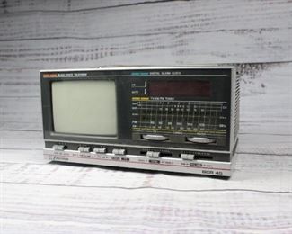 Vintage Emerson Black White Television Digital Alarm Clock Radio