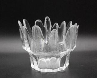 Vintage Skruf Sweden Icicle Full Lead Crystal Candleholder