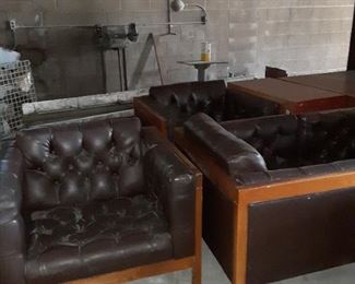 Office furniture.  Five leather chairs