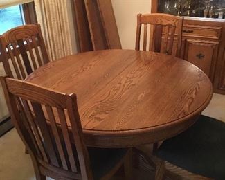 5 F097 Oak Table And Chairs