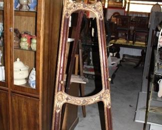 Easel and glassware