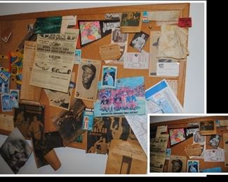 Bulletin Board with all vintage items 