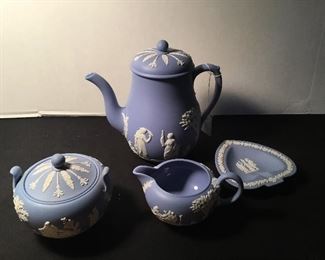 Vintage blue/white Wedgwood Jasperware  set 