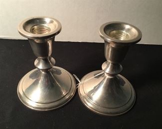 Weighted sterling silver candlesticks 