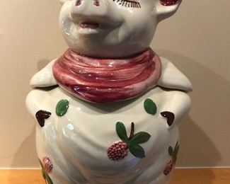 "Smiley" Shawnee Pottery 2 pc Cookie Jar. Excellent Condition. 11" wide x 8.5" tall. Asking $125