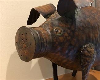 Watering Can Pig Decor. 12" long without the tail x 10" tall at handle. Asking $15