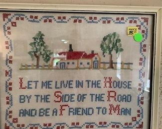 Framed Handmade Folk Art  