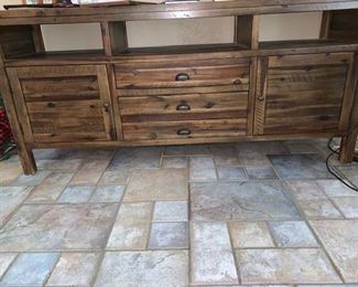 Flat Screen TV  Family Room Buffet 3 front drawers and Shelves