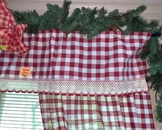 Barn Red Curtains accented for Christmas - Priced Separately