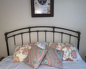 King Iron Headboard with KING mattress and Box Springs
