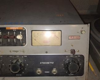 GATES STUDIOETTE. This piece was installed around the 1960's in the bomb shelter. The station at the time became a designated Emergency Alert station for the area! This piece will be available through SILENT AUCTION. Bidding will be available during sale hours and will close at 12 noon on Saturday