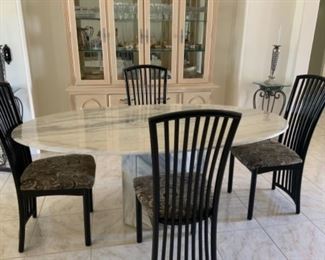 Beautiful Italian marble table and chairs