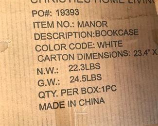 White bookcase unopened in box!
